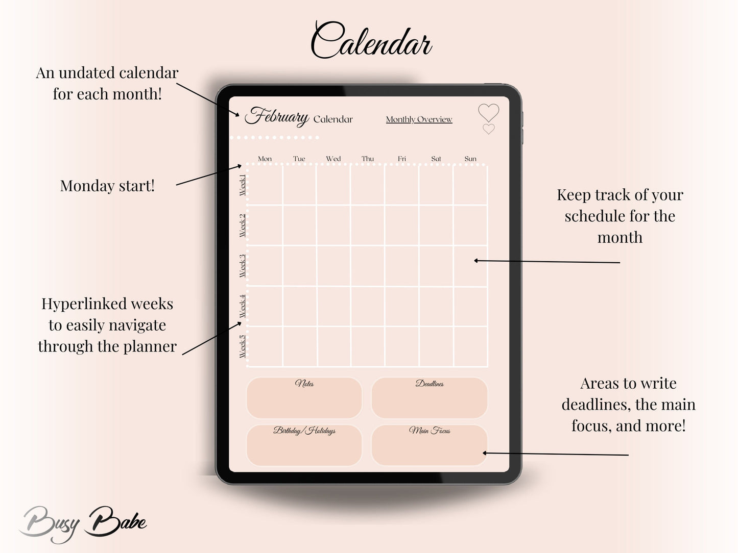 Weekly Digital Planner | Goodnotes Planner | Ipad Planner | 2023 Planner | Fully Hyperlinked| Weekly & Monthly Planner