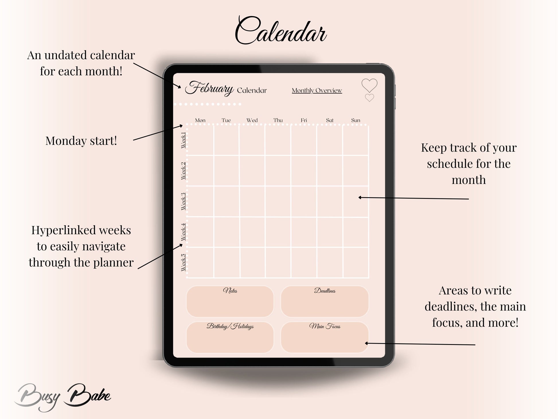 Weekly Digital Planner | Goodnotes Planner | Ipad Planner | 2023 Planner | Fully Hyperlinked| Weekly & Monthly Planner