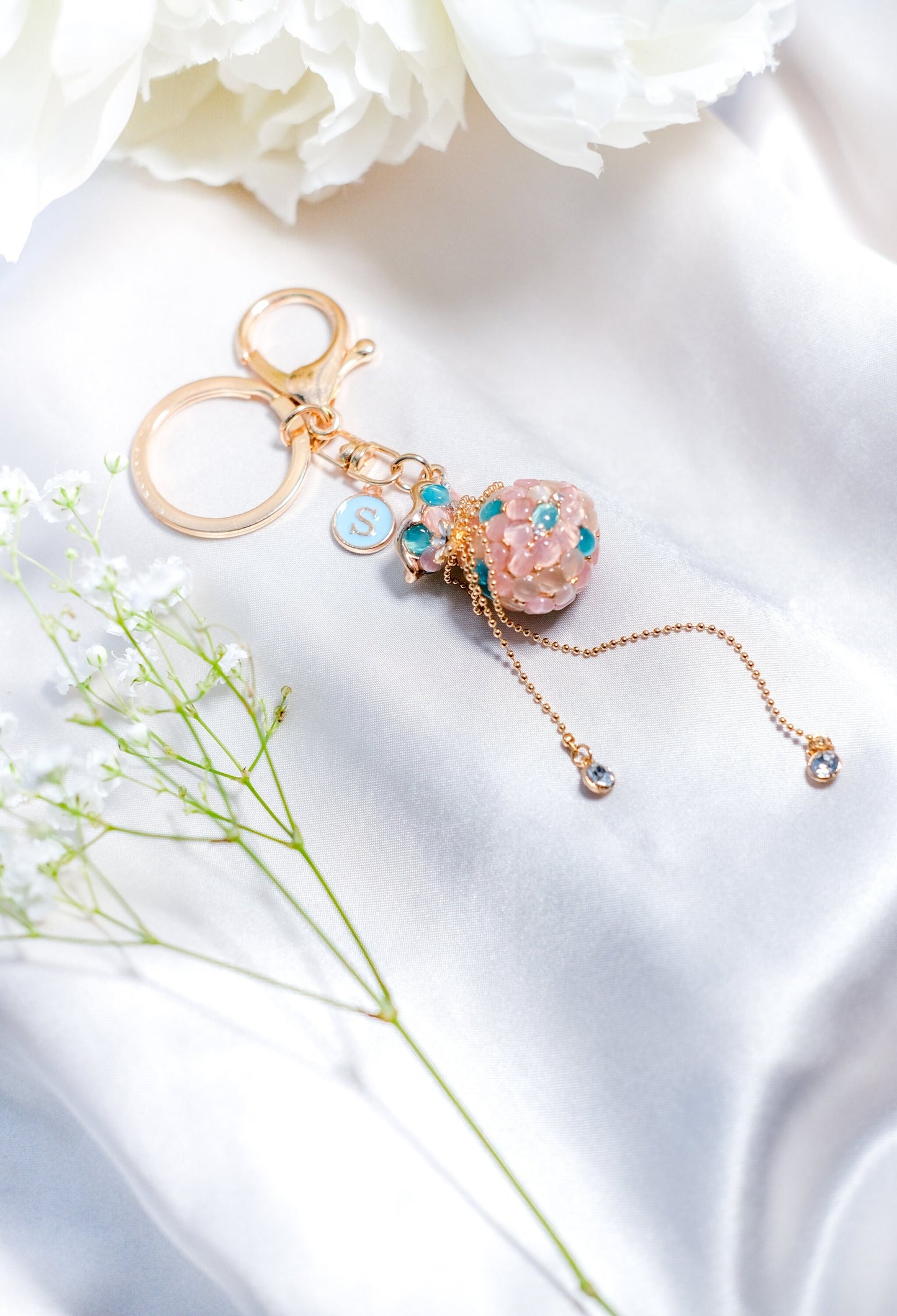 Elegant Pink Keychain Gift Bag Accessory Purse Charm Gift For Best Friend Keychain For Women Birthday Ideas Aesthetic Decor
