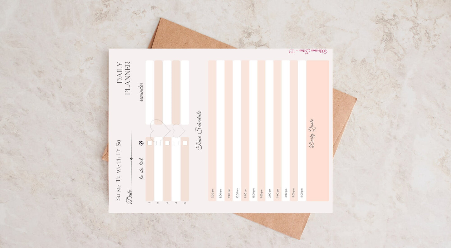 Printable Daily Planner 2023 Digital Planner One Page GoodNotes Journal iPad To-Do List Digital Notebook Productivity Printable Notes