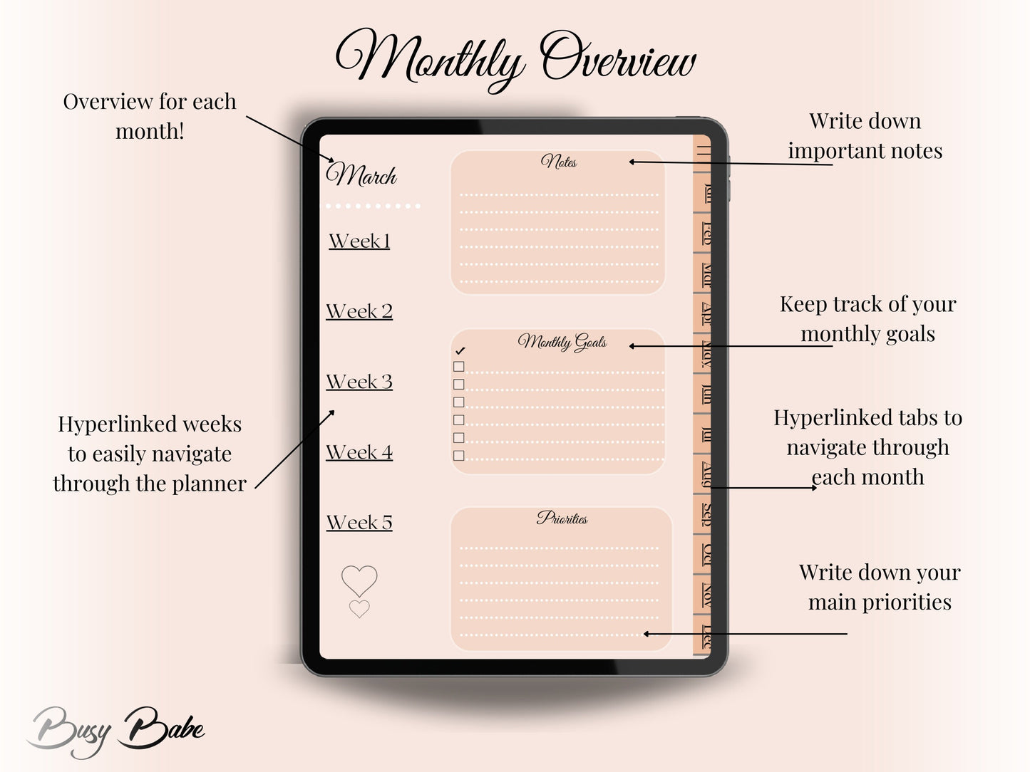 Weekly Digital Planner | Goodnotes Planner | Ipad Planner | 2023 Planner | Fully Hyperlinked| Weekly & Monthly Planner