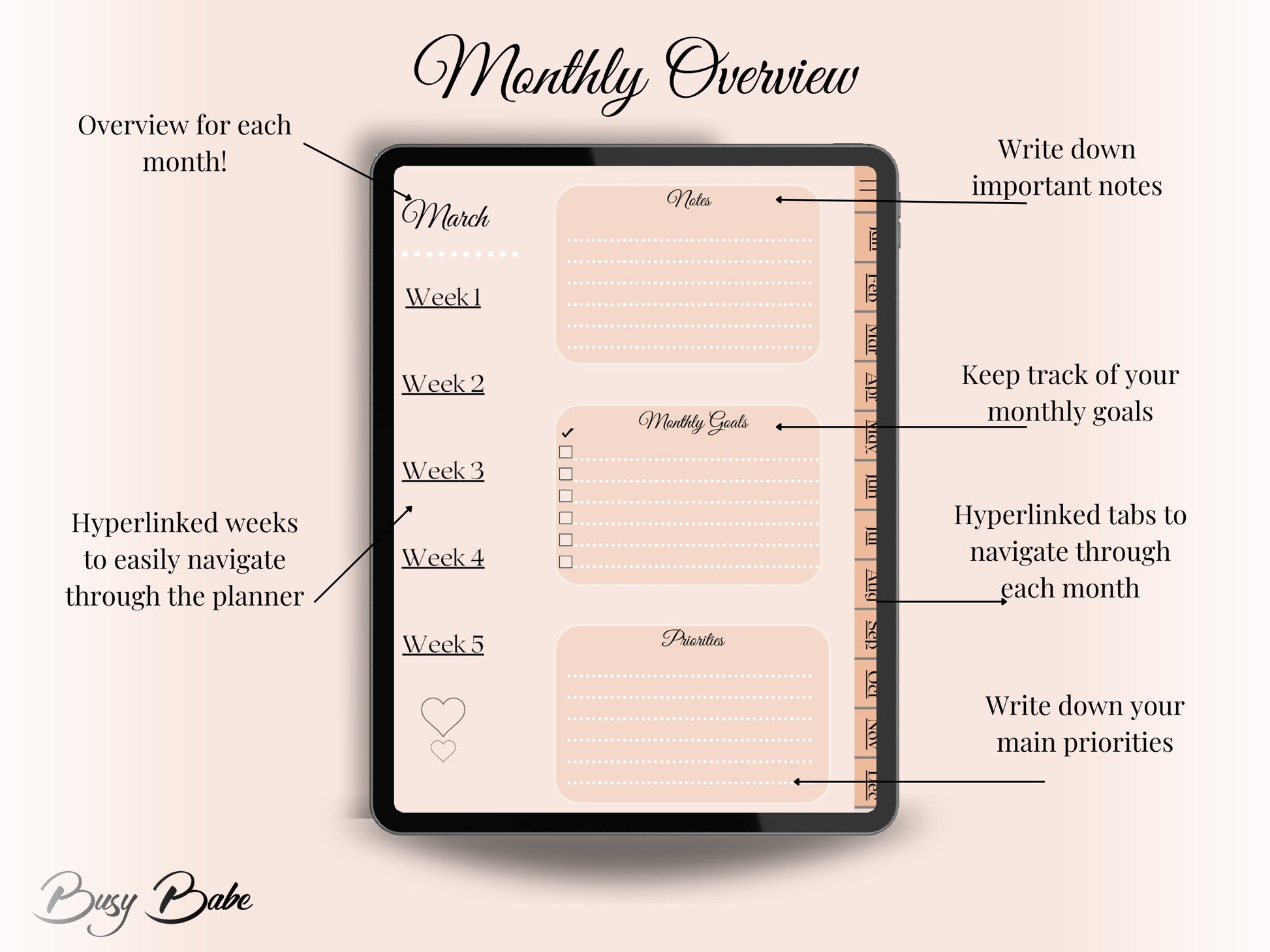 Weekly Digital Planner | Goodnotes Planner | Ipad Planner | 2023 Planner | Fully Hyperlinked| Weekly & Monthly Planner