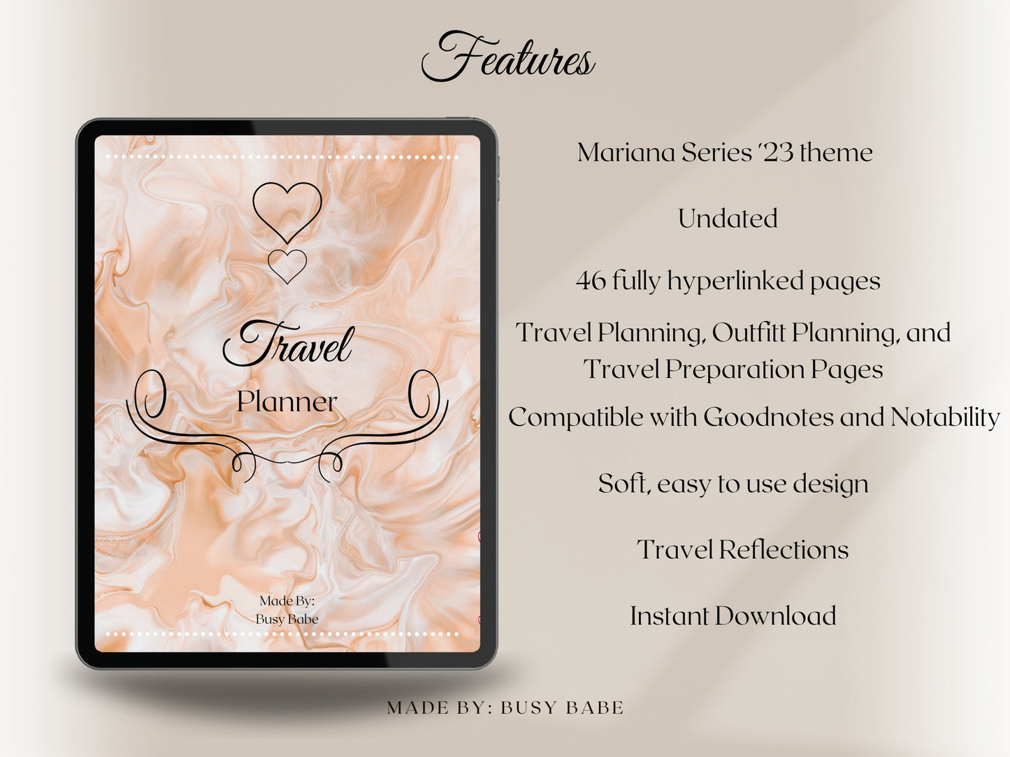 Travel Planner Digital Vacation Journal Goodnotes Planner Ipad Checklist Daily Planner Aesthetic Holiday Journal Minimalist