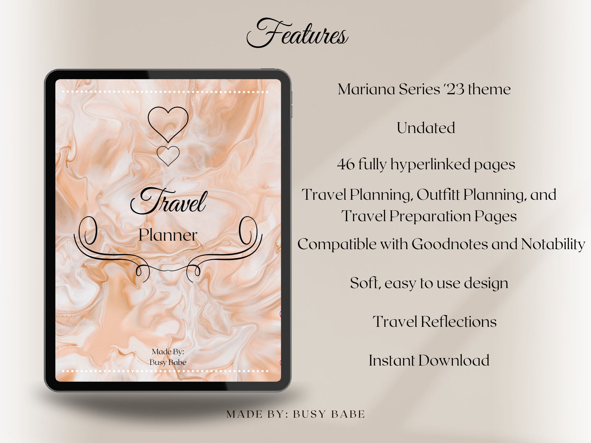 Travel Planner Digital Vacation Journal Goodnotes Planner Ipad Checklist Daily Planner Aesthetic Holiday Journal Minimalist