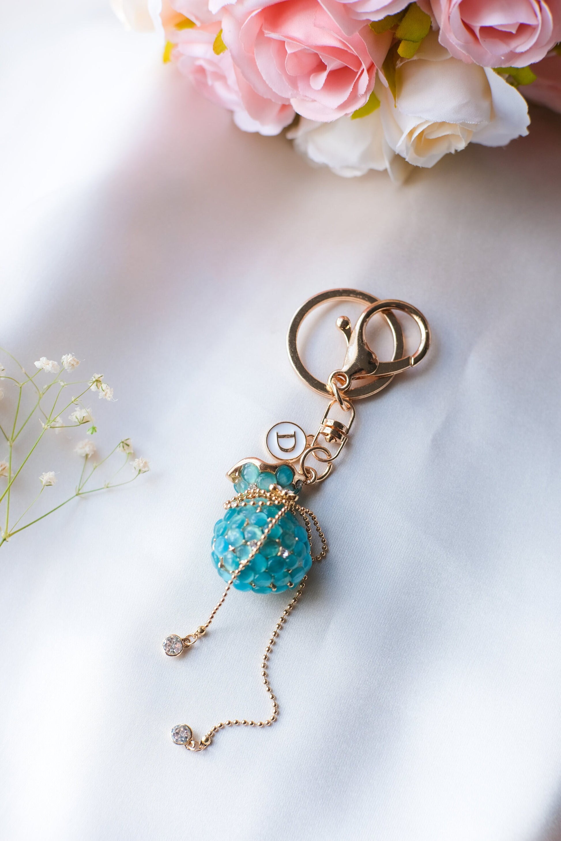 Jeweled Keychain Personalized Gift Bag Accessory Purse Charm Gift For Best Friend Keychains For Women Birthday Ideas Gift For Girlfriend