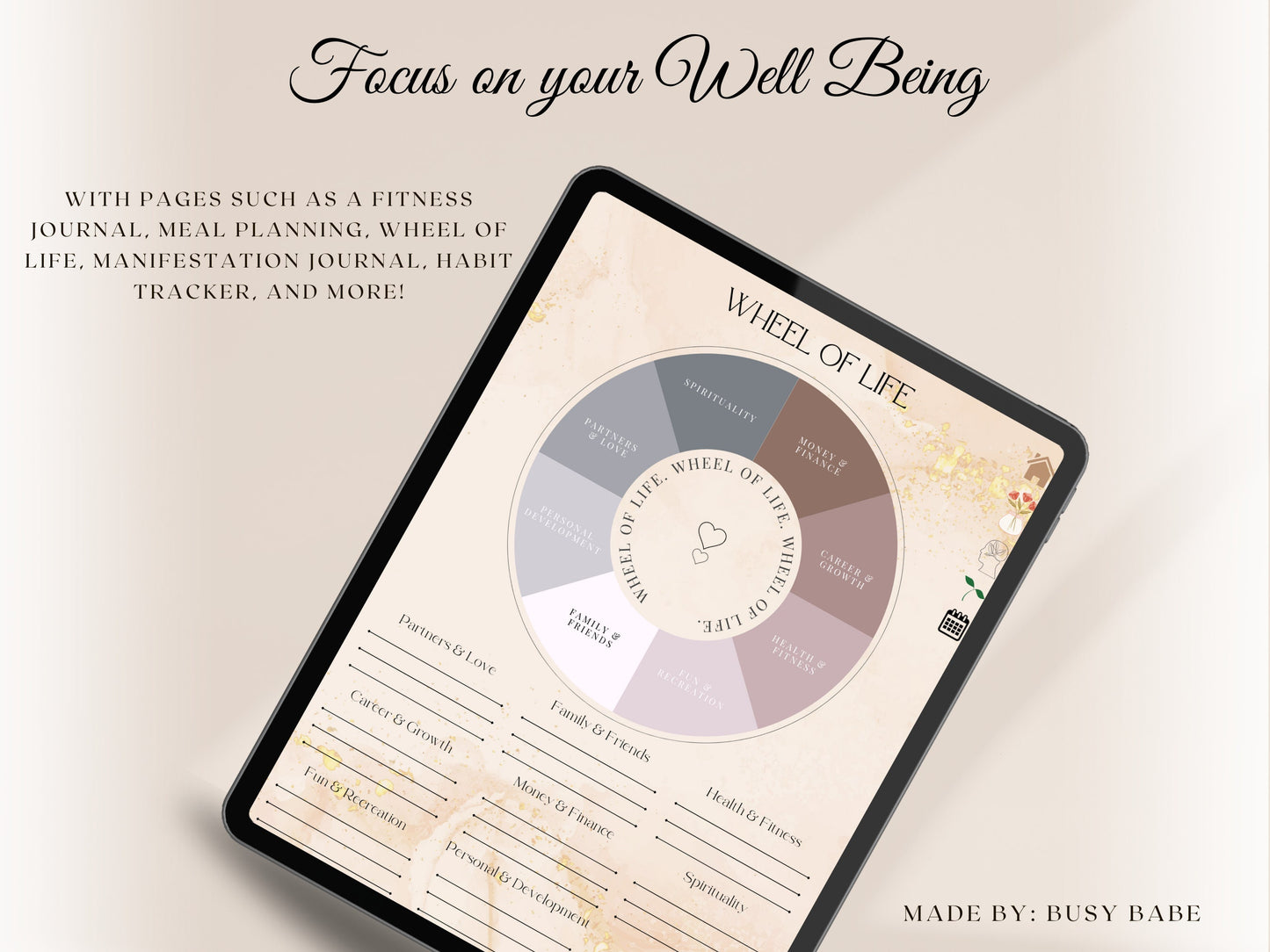 Self Care Planner Digital Wellness Guide Mental Health Checklist Goal Planner Daily Well Being Journal Self-Care Gift Gratitude Journal