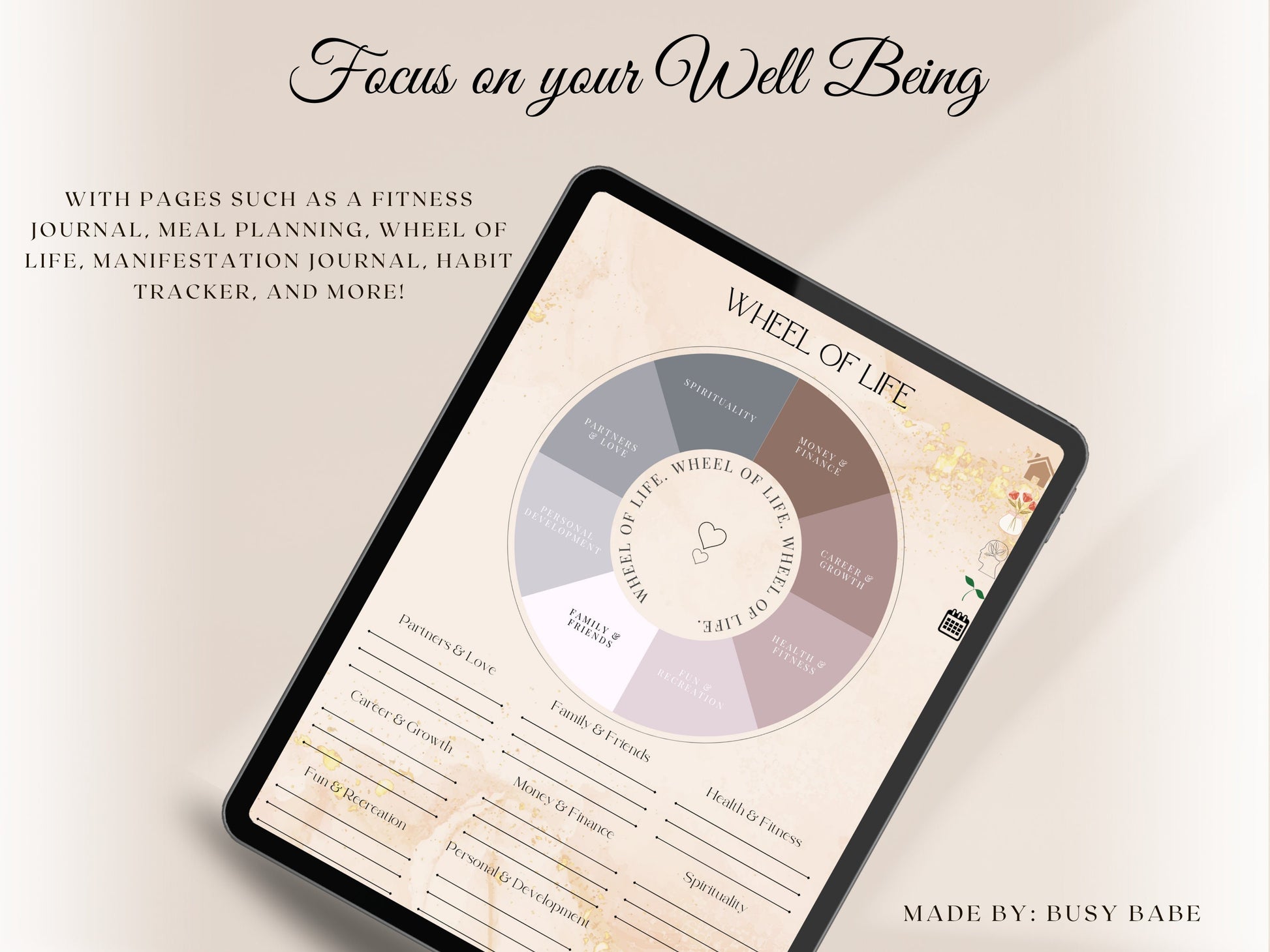 Self Care Planner Digital Wellness Guide Mental Health Checklist Goal Planner Daily Well Being Journal Self-Care Gift Gratitude Journal