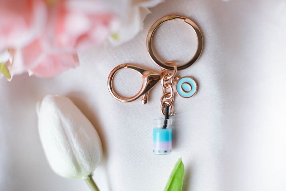 Personalized Bubble Tea Keychain, Random Colore, Summer Accessories, Elegant Gift for Best Friend, Bag Charm, Boba Tea Charm, Food Lover