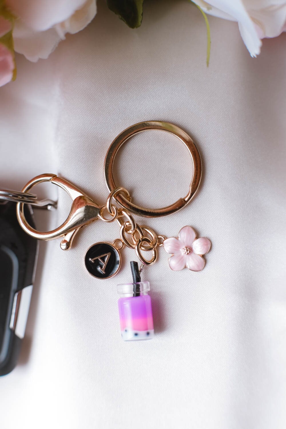 Personalized Bubble Tea Keychain, Random Colore, Summer Accessories, Elegant Gift for Best Friend, Bag Charm, Boba Tea Charm, Food Lover