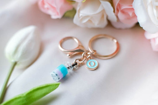 Personalized Bubble Tea Keychain, Random Colore, Summer Accessories, Elegant Gift for Best Friend, Bag Charm, Boba Tea Charm, Food Lover