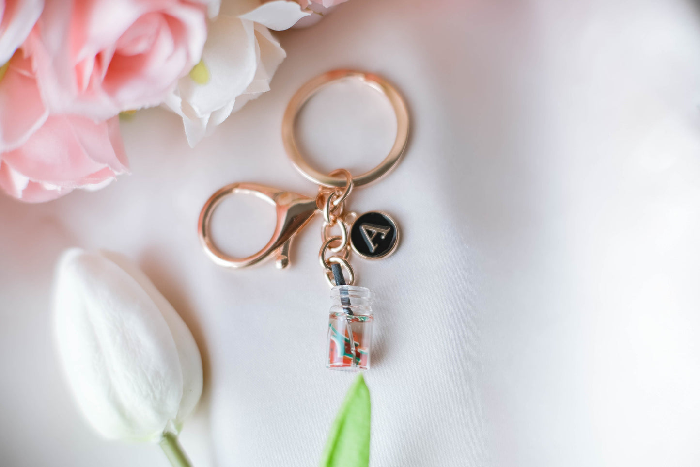 Personalized Fruit Drink Keychain, Random Choice, Summer Accessories, Fall Ideas, Gift for Best Friend, Bag Charm, Foodie Gift,Initial Charm