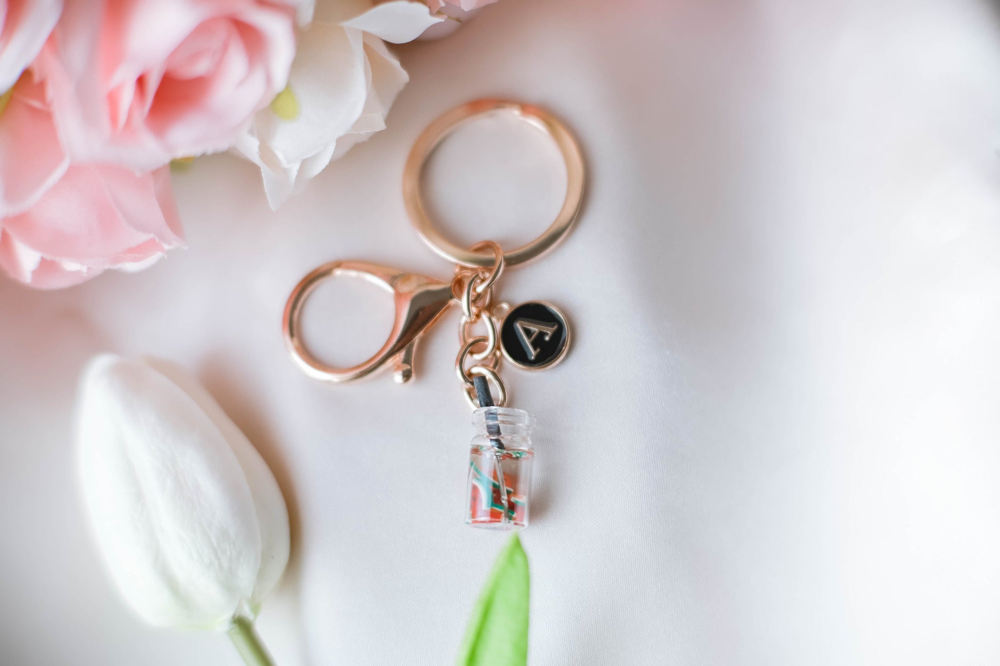 Personalized Fruit Drink Keychain, Random Choice, Summer Accessories, Fall Ideas, Gift for Best Friend, Bag Charm, Foodie Gift,Initial Charm