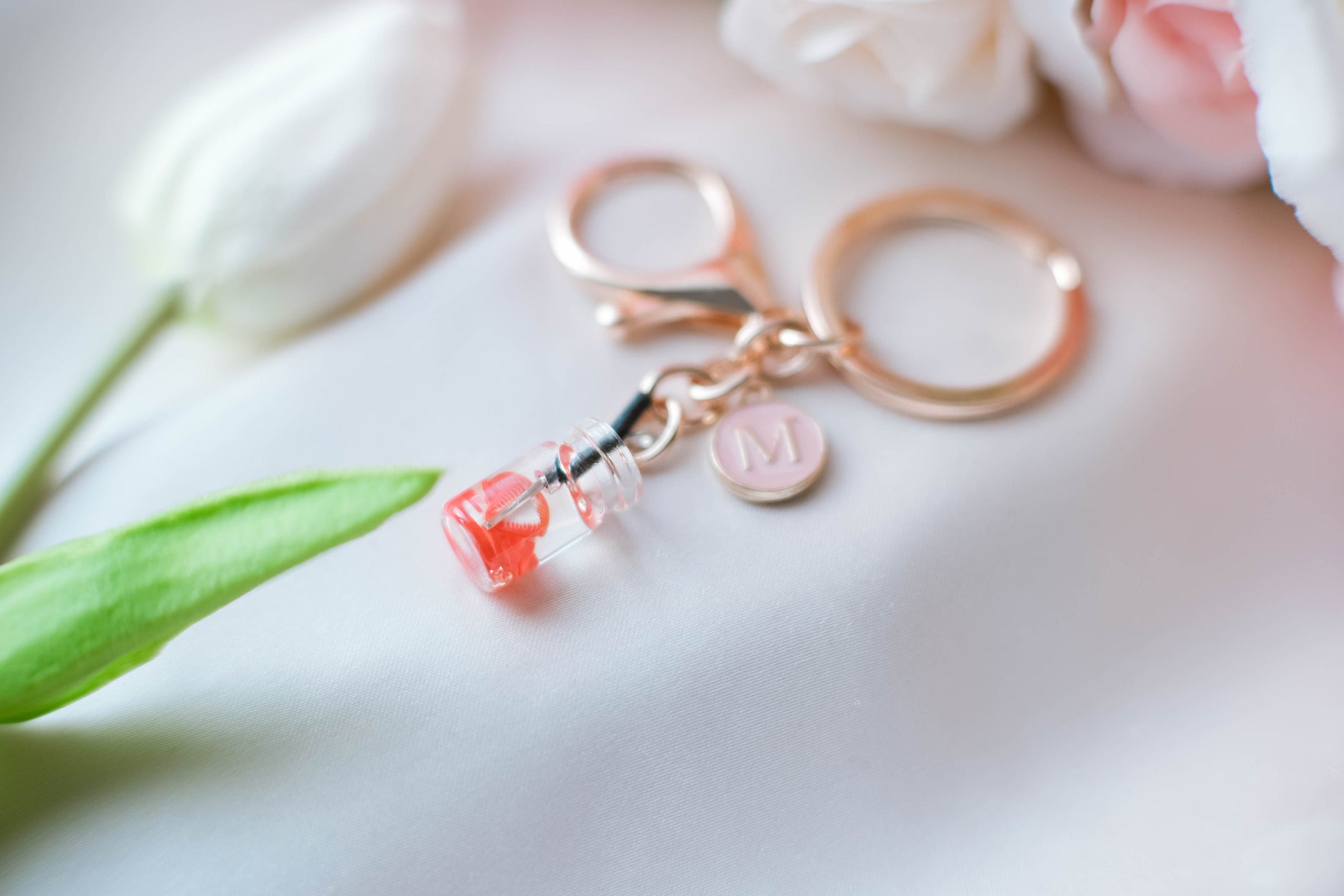 Personalized Fruit Drink Keychain, Random Choice, Summer Accessories, Fall Ideas, Gift for Best Friend, Bag Charm, Foodie Gift,Initial Charm