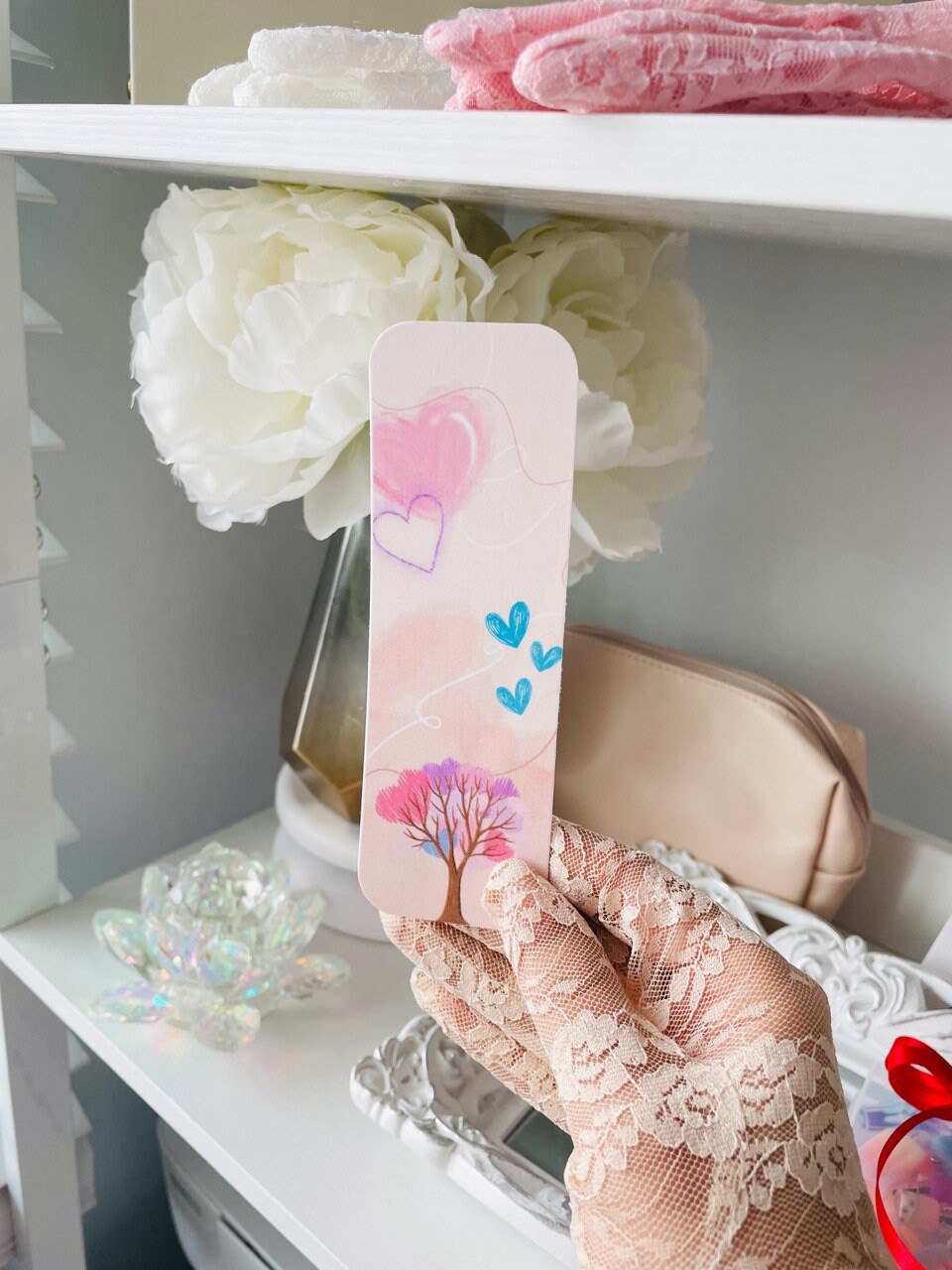 Pink Heart Bookmark, Book Lover Gift, Romance Bookmark, Book Accessory, Cute Stationary Accessory, BookTok Lover, Kawaii Bookmark With Bow