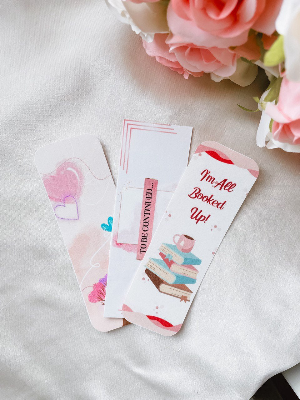 Cute Bookmark Pack With Bow Ribbon, Book Lover Gift, Pink Bookmarks, Book Accessory, Cute Stationery Set, BookTok Lover, Kawaii Bookmark