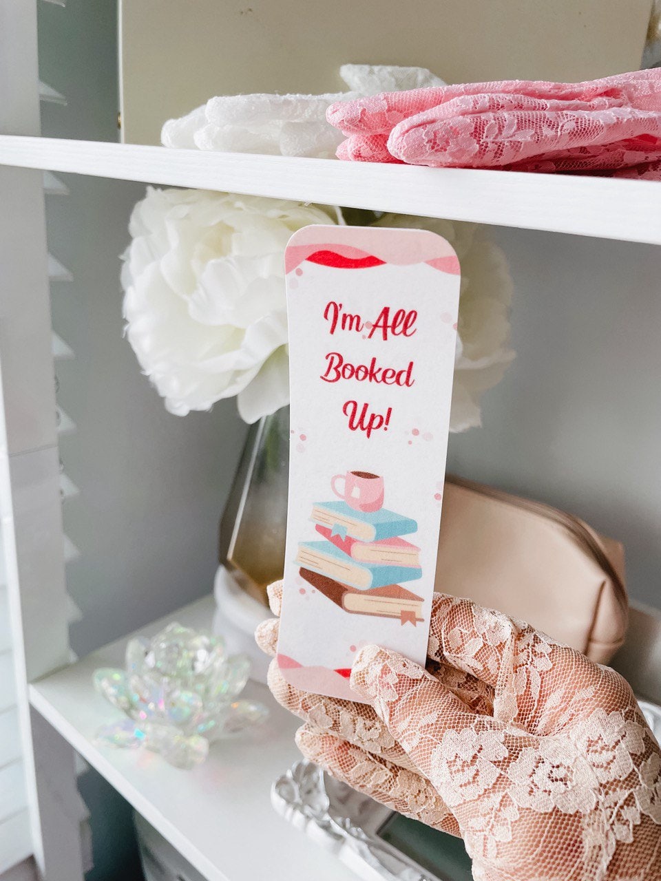I'm Booked Up Ribbon Bookmark, Book Lover Gift, Pink Bow Bookmark, Aesthetic Bookmark, Book Accessory, Kawaii Stationery Set, Book Club Gift