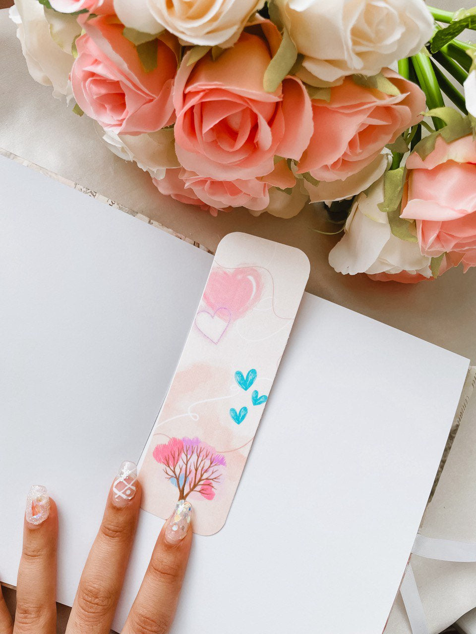 Pink Heart Bookmark, Book Lover Gift, Romance Bookmark, Book Accessory, Cute Stationary Accessory, BookTok Lover, Kawaii Bookmark With Bow