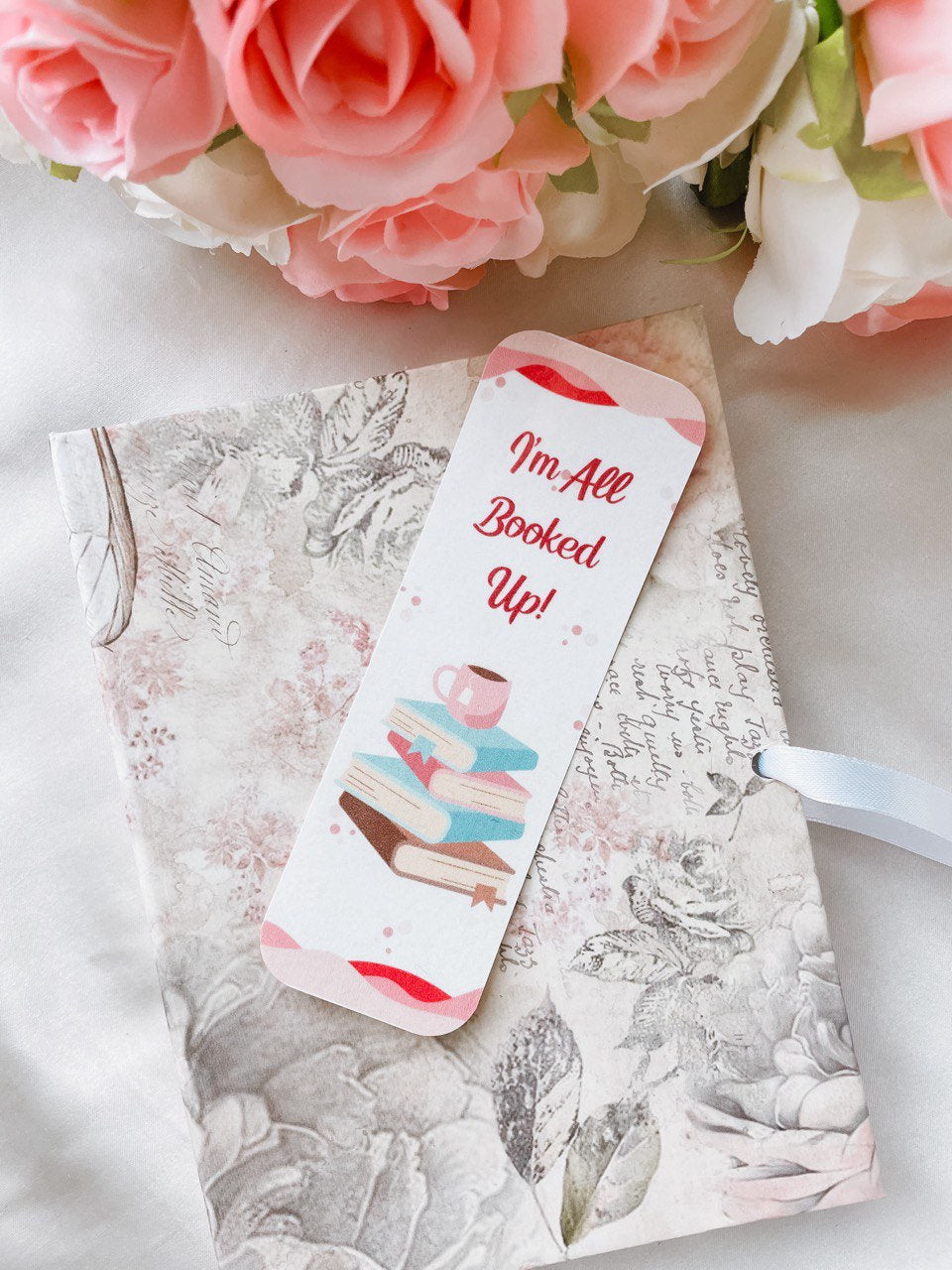 Cute Bookmark Pack With Bow Ribbon, Book Lover Gift, Pink Bookmarks, Book Accessory, Cute Stationery Set, BookTok Lover, Kawaii Bookmark