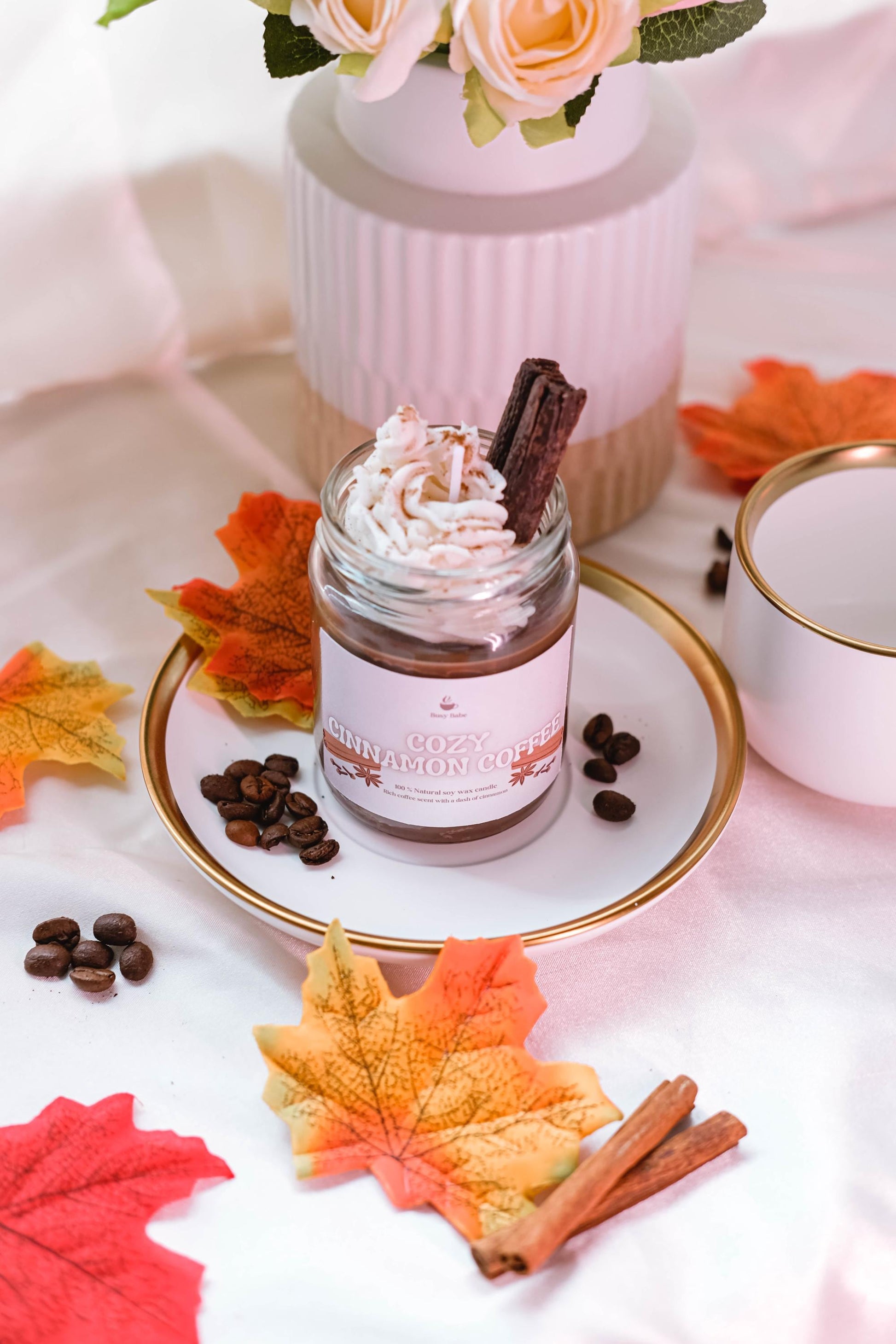 Cozy Cinnamon Coffee Candle, Coffee Scented, Food Candle, Housewarming Gift, Fall Decor Idea, Candle Gift Idea, Whipped Candle, Coffee Lover