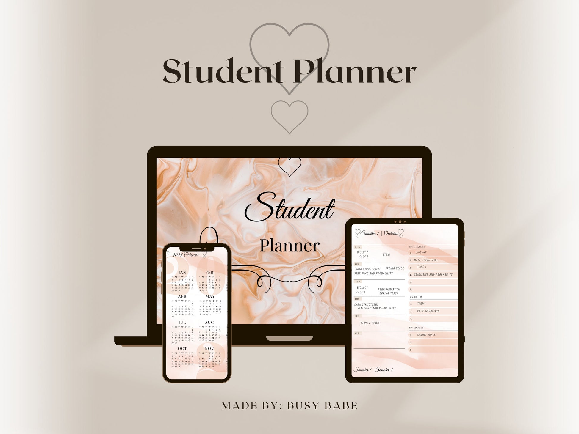 Academic Planner Student Journal Ipad Goodnotes College Planner Study Guide School 2023-2024 Planner Digital Notebook Student To Do List