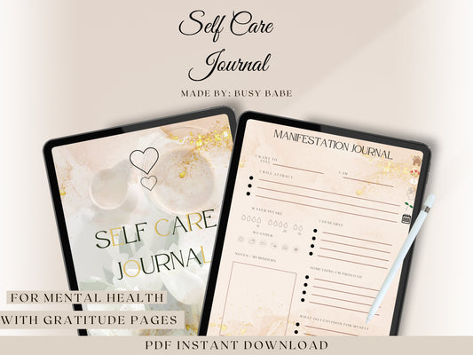 Self Care Planner Digital Wellness Guide Mental Health Checklist Goal Planner Daily Well Being Journal Self-Care Gift Gratitude Journal