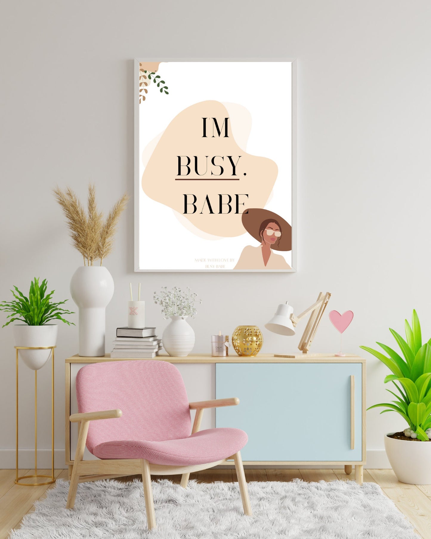 I'm Busy Babe Printable Wall Art Boss Lady Gift Idea Office Wall Decor Feminist Print Neutral Toned Art Boss Babe Digital Prints for Her