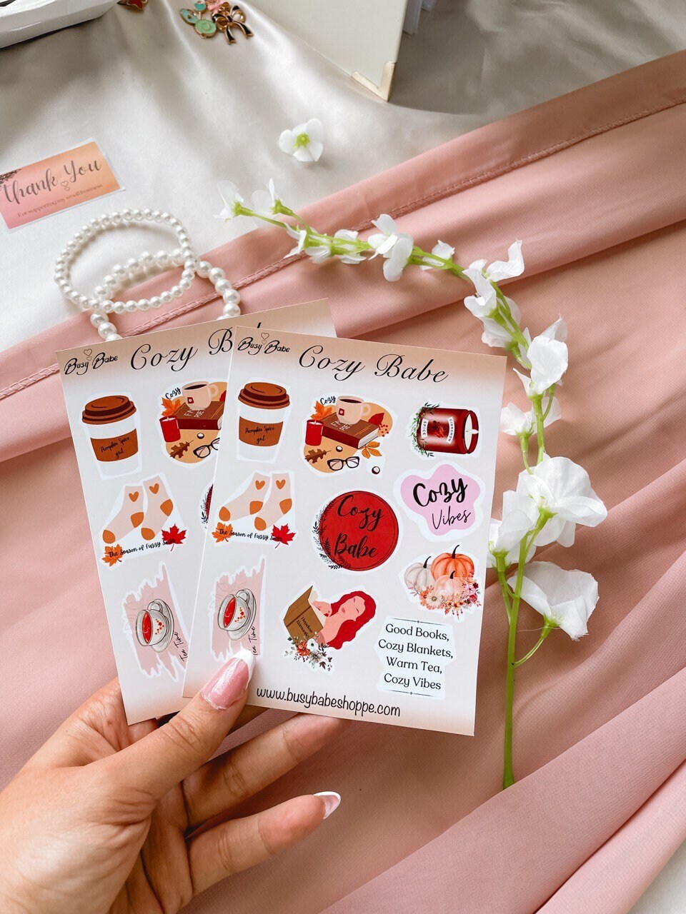 Aesthetic Cozy Babe Sticker Sheet, LatoptopSticker, Seasonal Autumn Stickers, Autumn Vibe Stickers, Fall Cozy Gift Box, Autumn Sticks